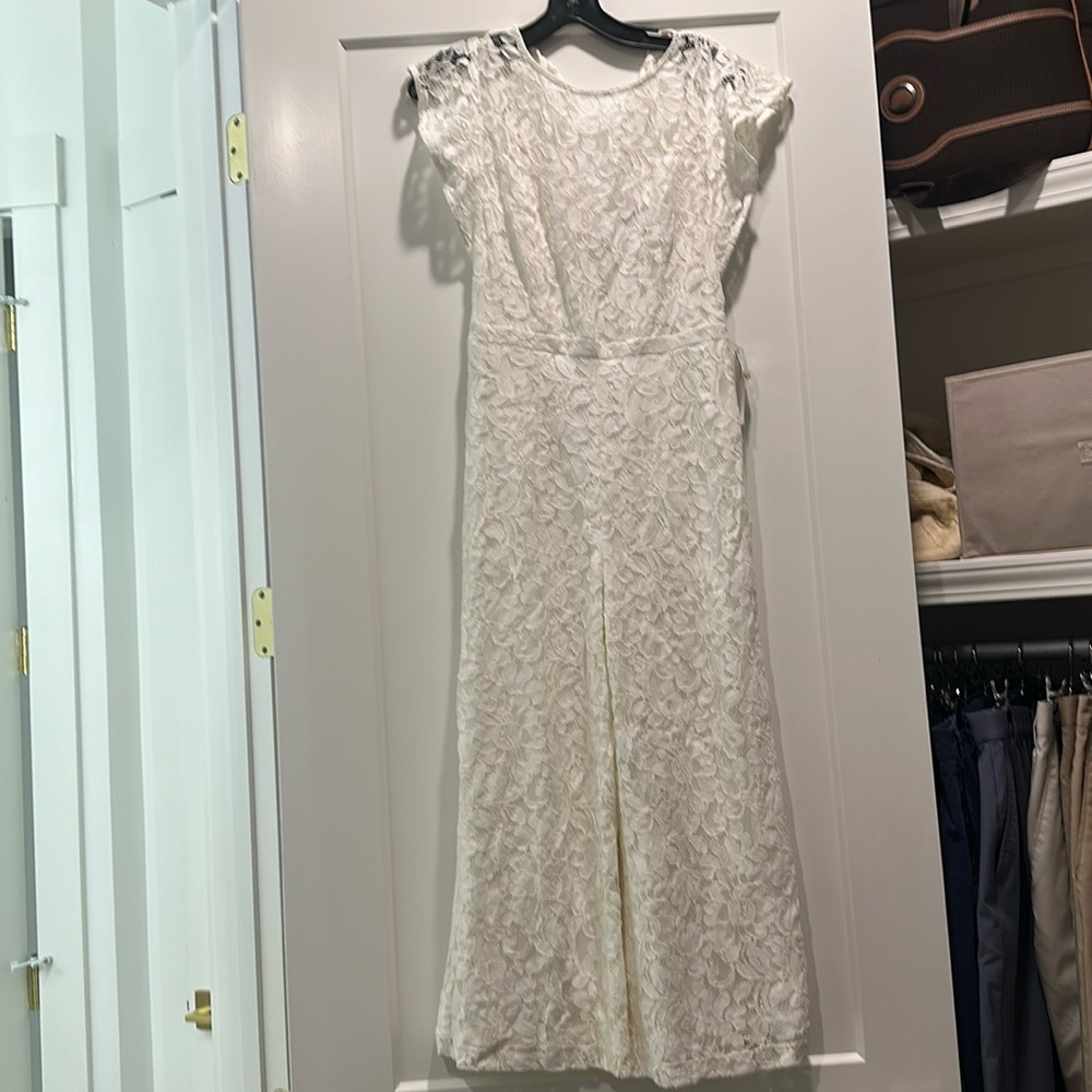 Donna Ricco white lace jumpsuit